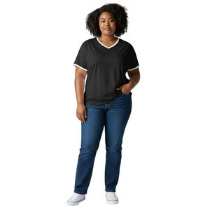 Torrid Super Soft Slub Jersey Black Contrast Trim V-Neck Tee Women’s 2X
